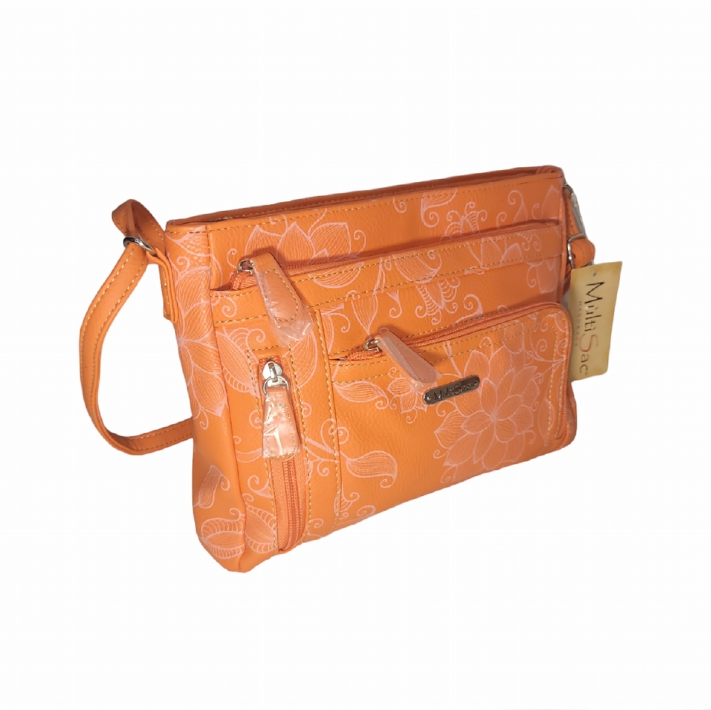 Multi Sac Shoulder Crossbody Bag Stefano Fl Orange Summerville Bag Purse New